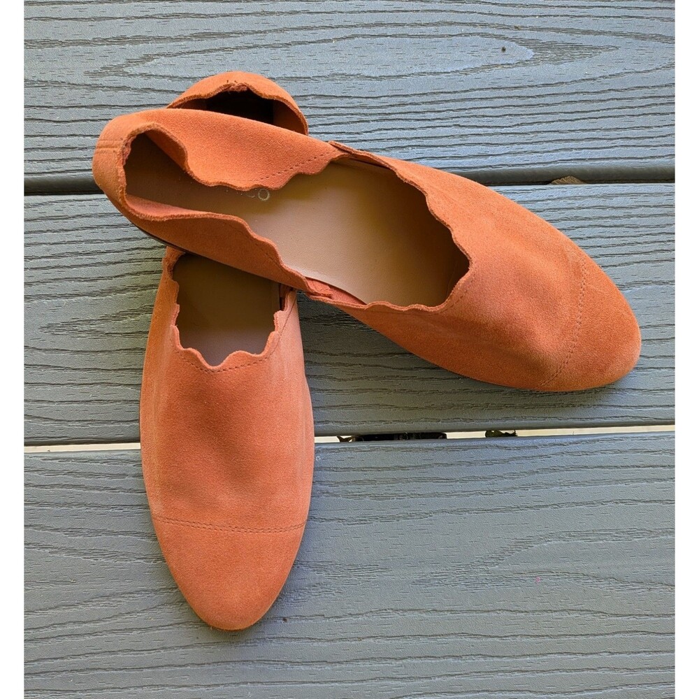 Klub Nico Georgette Shoes Women's US 10 EU 40 Coral Scallop Suede Leather Flats
